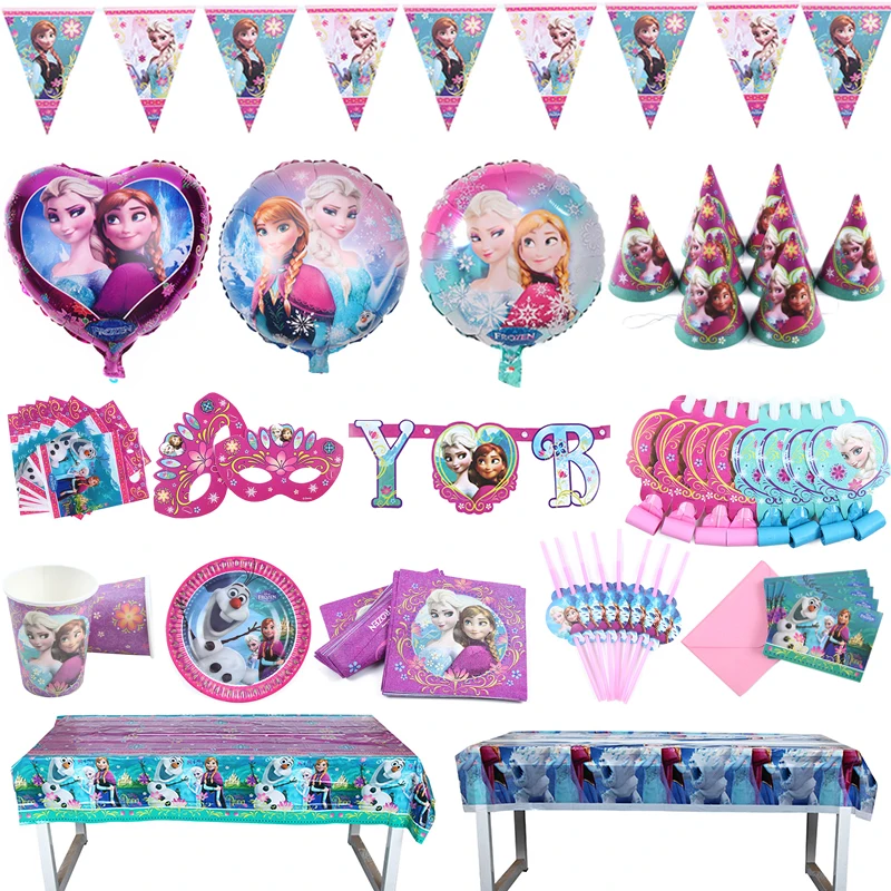 Воздушные шары Холодное сердце Эльза и Анна одноразовая посуда для детского дня