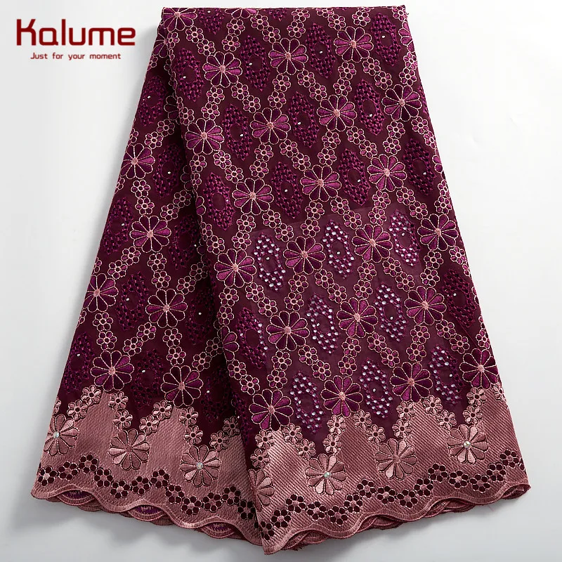 

Kalume African Cotton Lace Fabric Quality Lace Fabrics Sewing Machine Nigerian Lace Fabrics For Party Dresses Robes Sewing H2402
