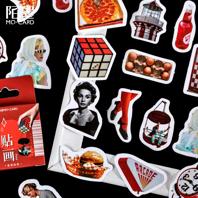 

46Pcs Fashion Art Graffiti Stickers Decorative Planner Scrapbook Journal Diary Phone Stationery Sticker School Supplies Kid Toys