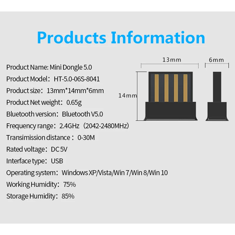 2020 новый модный Мини Bluetooth 5 0 USB беспроводной адаптер компьютерный аудио