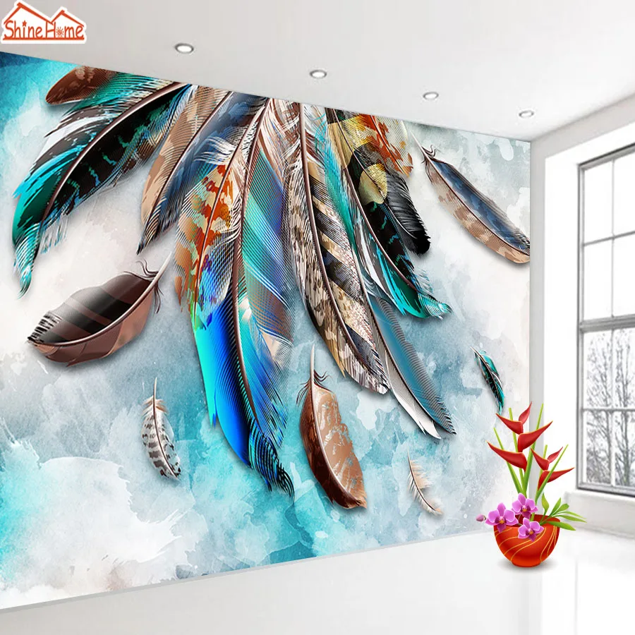 

Wallpapers for Living Room Fancy Feather Wall Paper 3d Photo Wallpaper Walls Papers Home Decor Contact Self Adhesive Murals Roll