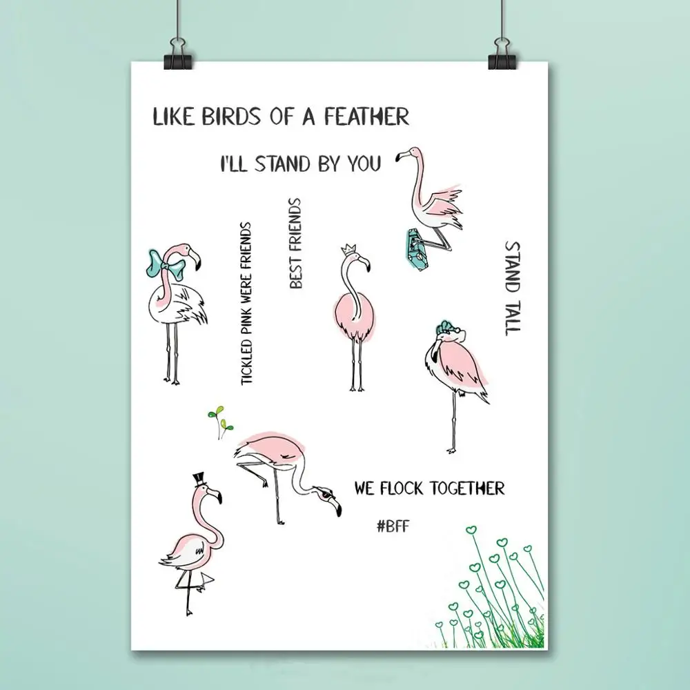 

Flamingo Clear stamps For DIY Scrapbooking/Card Making/Album Decorative Rubber Stamp Crafts