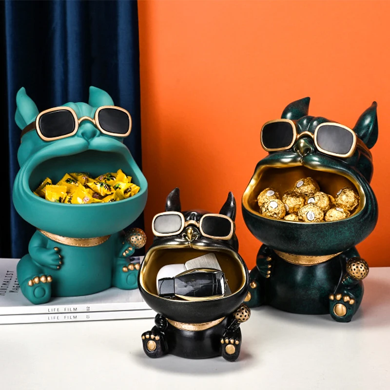 Big Mouth собака Кот хранения статуя Прохладный ящик для ключ телефон конфеты