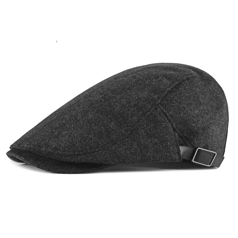 

LDSLYJR Autumn Winter Cotton Solid Color Newsboy Caps Flat Peaked Cap Men and Women Painter Beret Hats 06