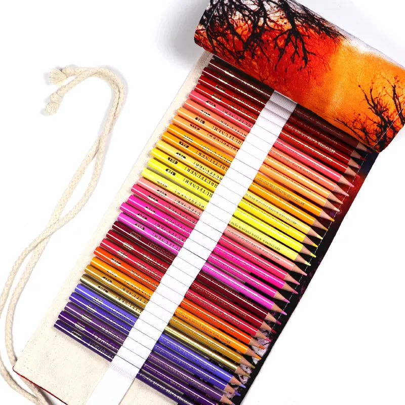 48/72 colors water-soluble pencil set 72 hole pen curtain oily student art wooden painting color | Канцтовары для офиса и дома