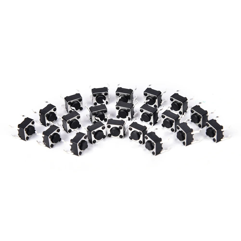 

50pcs 6x6x4.3mm Through-Hole 4pin dip feet copper Tactile Push Button Switch Momentary Tact