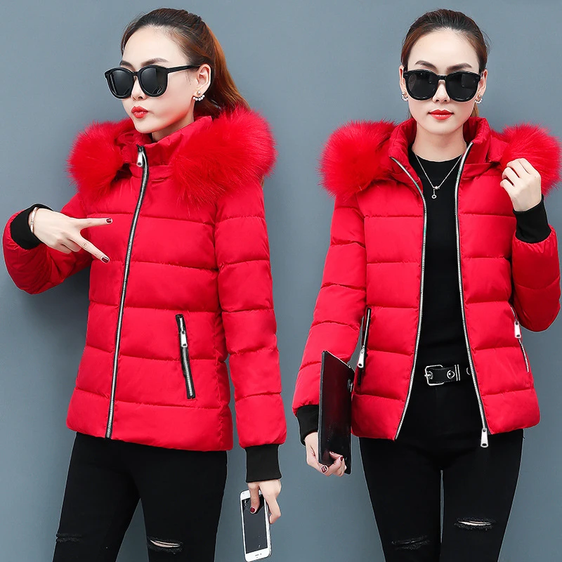 Winter Jacket Women Coat Fur Collar Parka Mujer Ladies Puffer Coat Women Elegant Casaco Loose Clothing Warm Coat Women Outwear