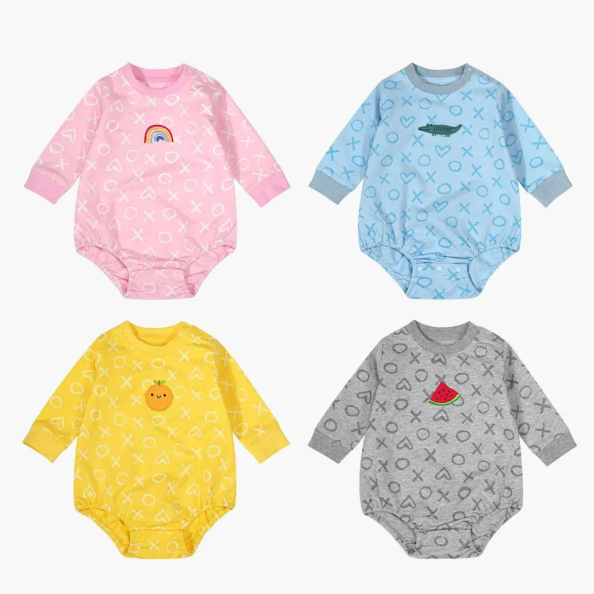 

Коллекция 2021 года, Одежда для новорожденных девочек весенне-осенние боди для детей возрастом от 0 до 24 месяцев, хлопковые комбинезоны для ал...