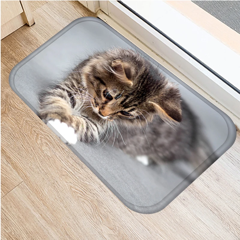 Милый кошачий коврик с рисунком Противоскользящий для дома кухни ванной