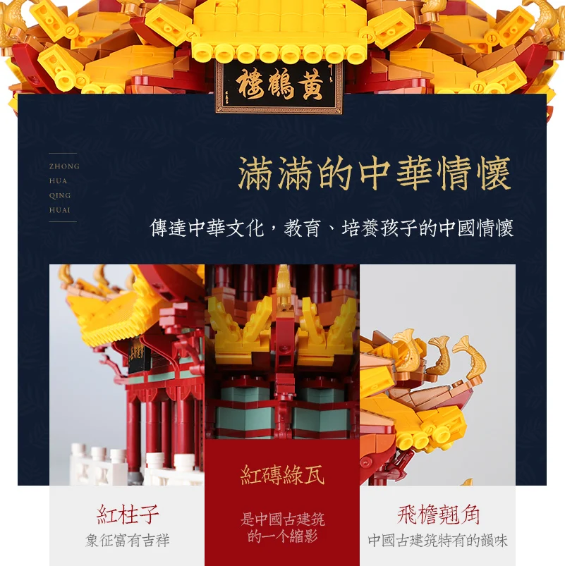 XingBao 01024 679 шт в блоках zhong hua jian zhu серия huanghelou Набор обучающих строительных блоков Кирпичи игрушки модель подарок