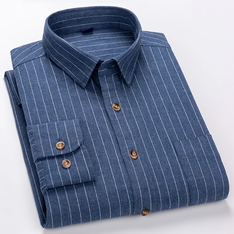 NEW Oversize 7XL 100% Cotton Plaid Shirt For Mens Long Sleeve Casual Regular Fit Man Dress Shirts Thick Work Shirts Men Clothing