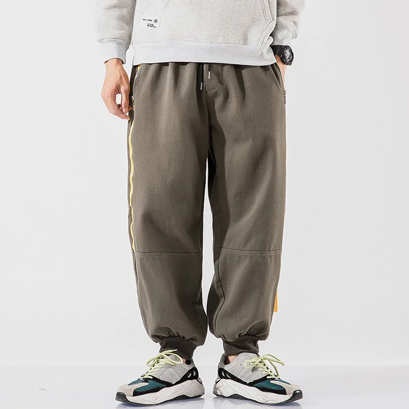 Liketkit шаровары мужские Японская уличная одежда 2019 зимние свободные ленты в