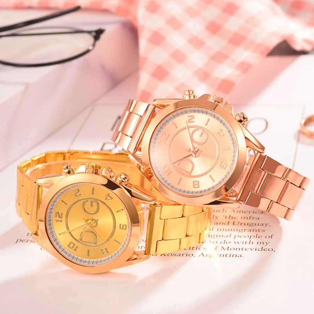 Роскошные Брендовые Часы золотые наручные часы reloj mujer Женские Мужские кварцевые часы Montre homme erkek saat accesorios mujer