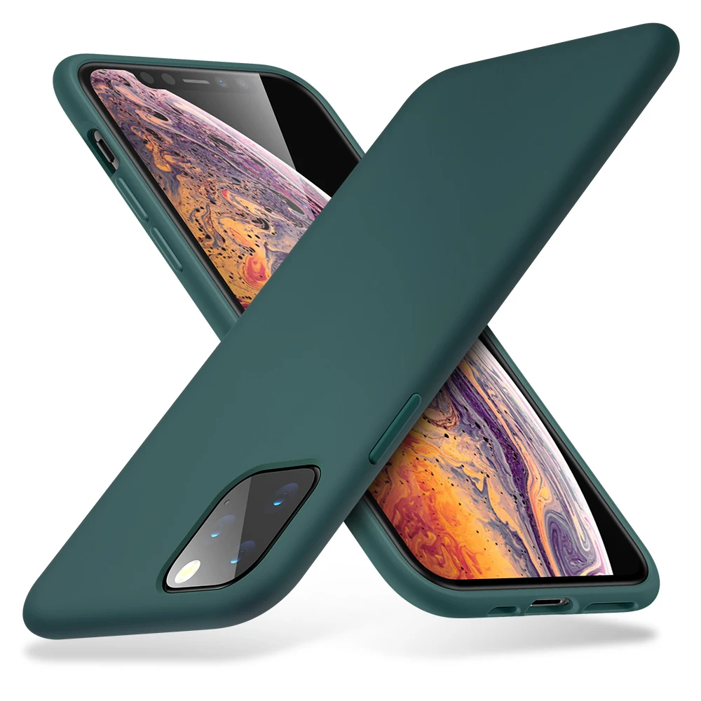 Силиконовый чехол для iPhone 11 прозрачный мягкий ТПУ ультра тонкий чехол для телефона чехол для iPhone 11 Por Max 11Pro полуночно-зеленый Coqu