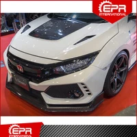 For Civic Type R FK8 2017 VRSAR1 Style Glass Fiber Hood Trim 171x116cm FK8 Body Kit Tuning Racing FRP Glossy Carbon Hood