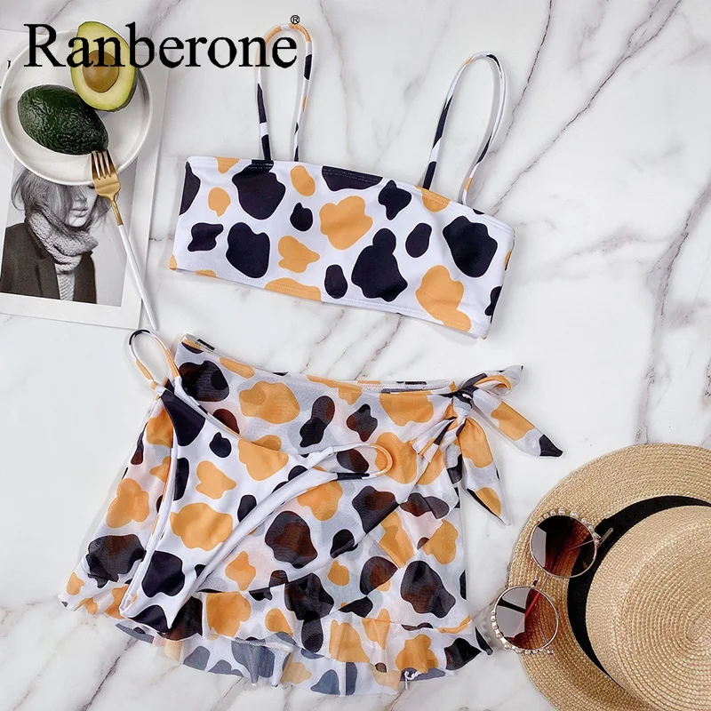 Лидер продаж комплект бикини Ranberone женский купальник сексуальные открытые