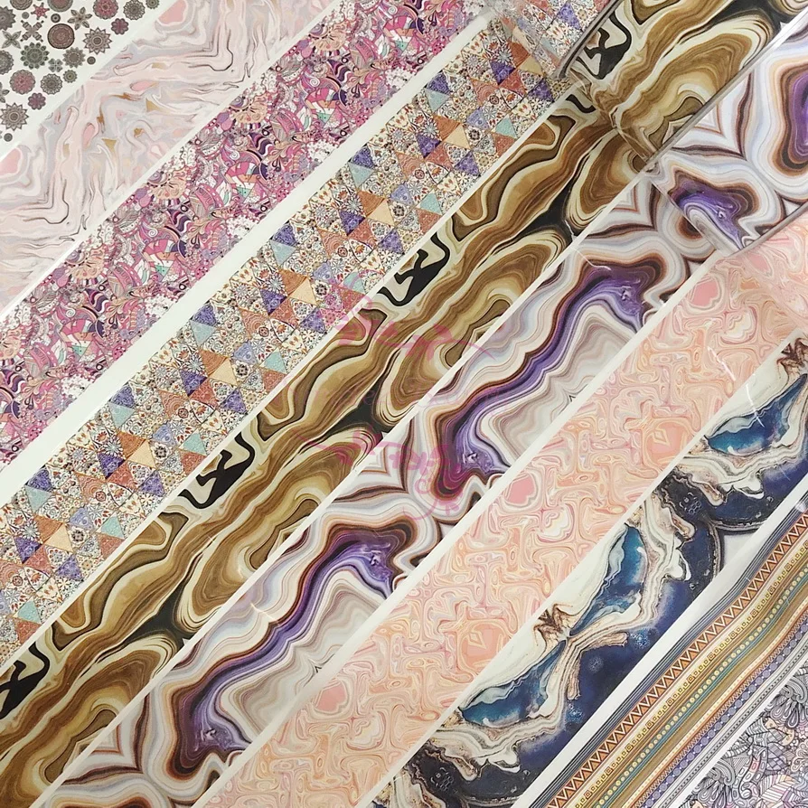 1 комплект 10 рулонов 4 см * 100 м Мрамор Boho Стиль серии звездное небо Бумага пленка