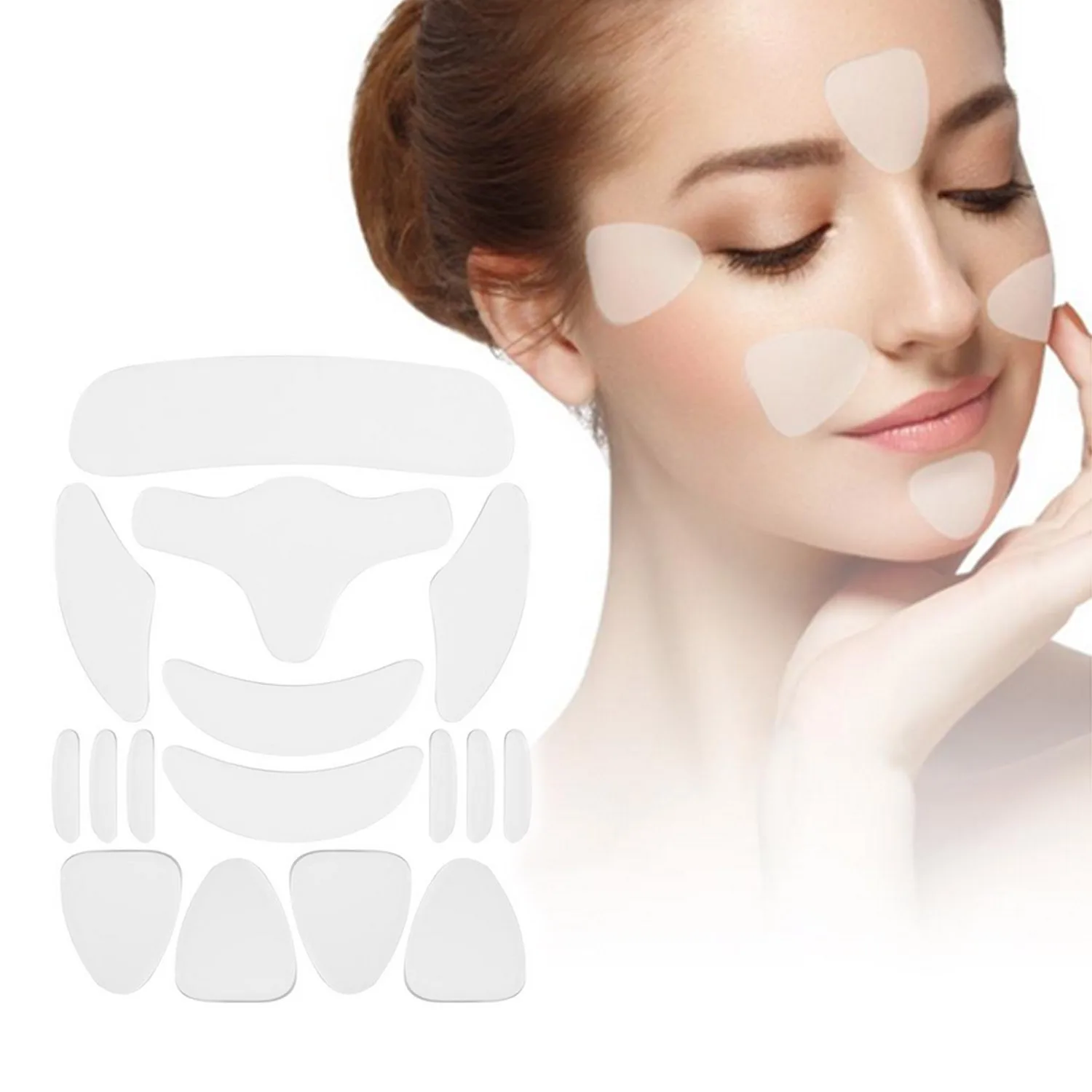 16 шт. многоразовые силиконовые анти морщинки уход за кожей лица сглаживания