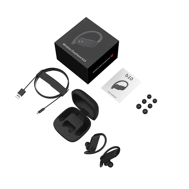 B10 TWS Bluetooth 5 0 наушники спортивные с ушным крючком водонепроницаемые Беспроводная