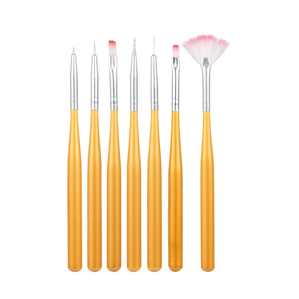 

2021 7 Pcs/Set Nail Art Acrylic UV Gel DIY Drawing Painting Pen Polish Brushes Kit FRE-Drop