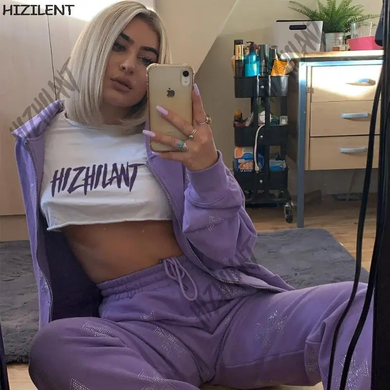 

Women Casual Hooded Sweater Adults Rhinestone Cross Pattern Long Sleeve Sweatshirt with Pockets