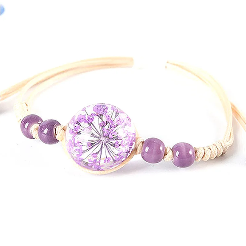 Лидер продаж стильный плетеный браслет женские браслеты цветные стеклянные