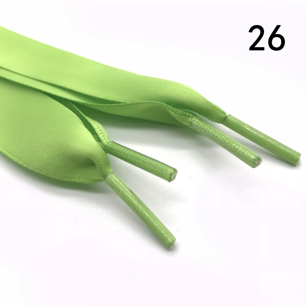 1 Pair High Quality Silk Fabric Shoelace Candy Color Flat Satin Silk Ribbon Shoelaces 2*120 cm Sneaker Sport Shoes Lace Strings