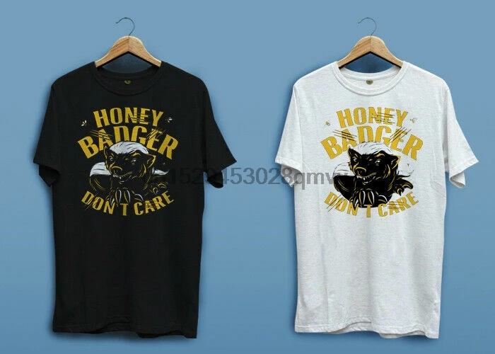 Новинка Медоносная барсука и надписью Don't Care белая черная футболка рубашки с