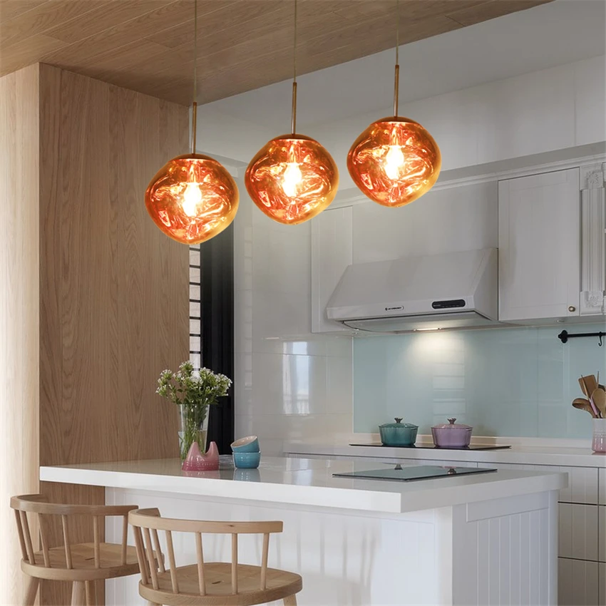 Цветной стеклянный светодиодный подвесной светильник освещение для гостиной