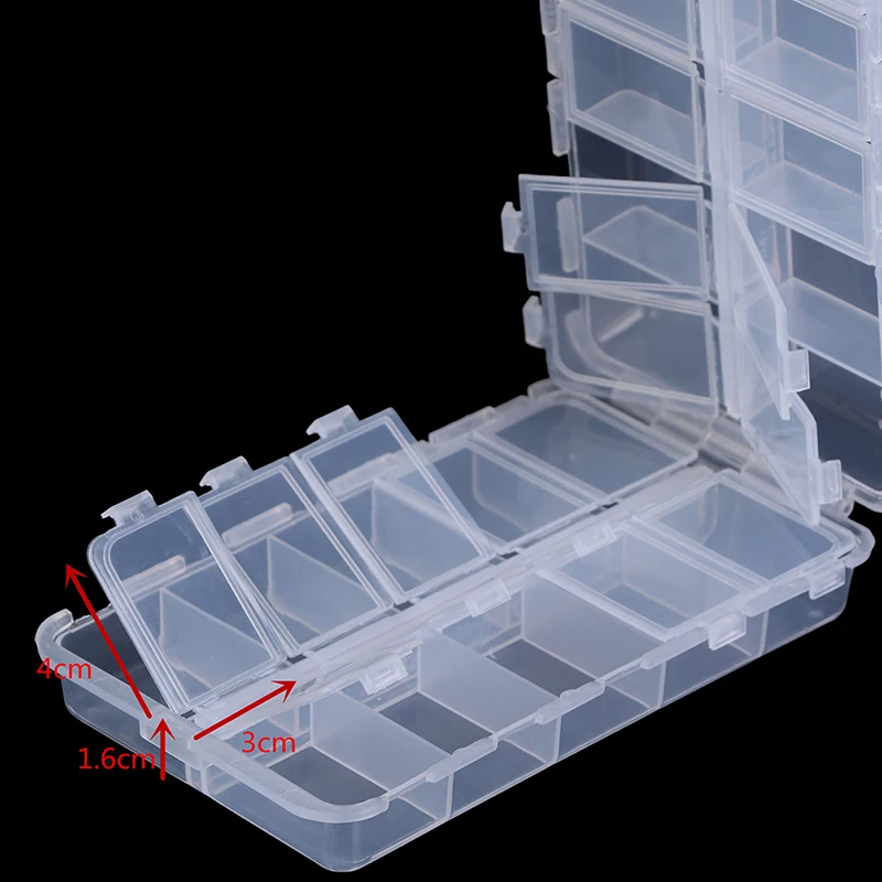 16.6*9.7*4.1cm Plastic 20 Compartments Fishing Tackle Box for Fishing Lures Baits Hooks Storage Case