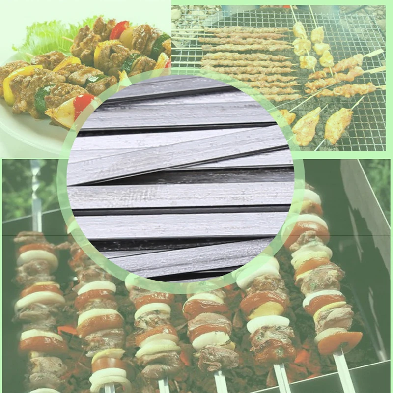 50 шт. шашлыки из нержавеющей стали для барбекю мяса кемпинга многоразовая