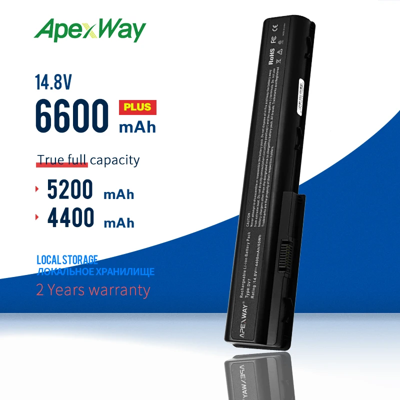 Аккумулятор Apexway GA08 для ноутбука HP Pavilion DV7-1000 DV7-1100 DV7-1200 464059-141 480385-001 516355-001 |