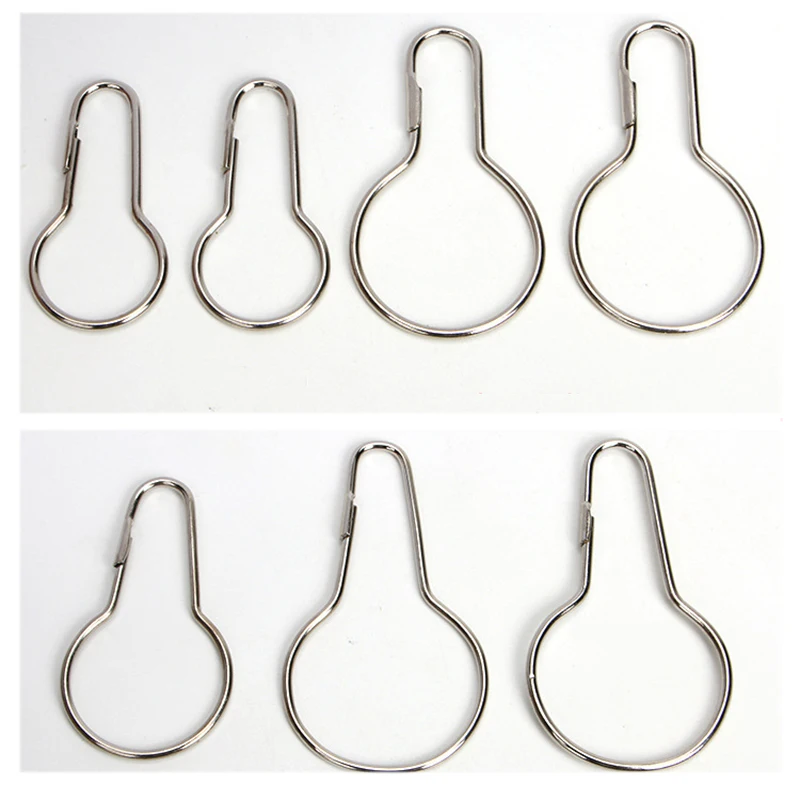 

Shower Curtain Hooks Ring Curtain Opening Hook Up Curtain Rods Gourd Shape Carabiner Keychain Clip Hanging Ring Accessories 12pc
