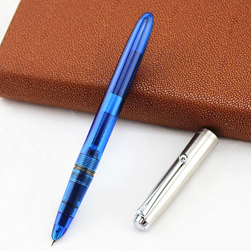 Ручка с капюшоном и пером 0 38 мм серебряная крышка прозрачные пластиковые ручки