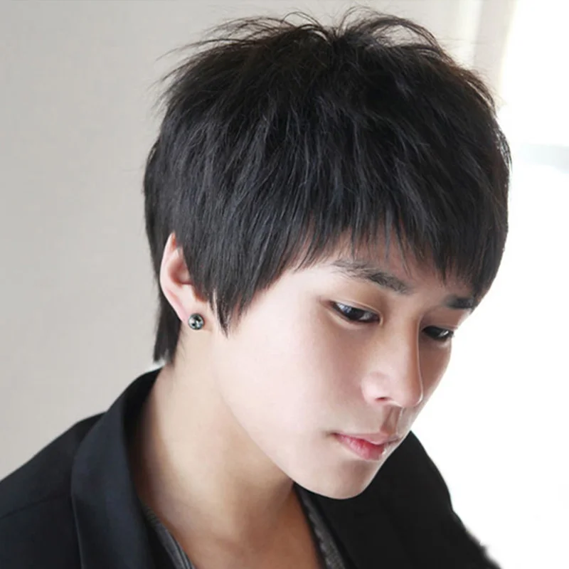 DIFEI высокотемпературный синтетический парик короткие прямые волосы с челкой