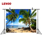 Виниловый фон для фотосъемки LEVOO с изображением летнего побережья пальм Гавайских пейзажей
