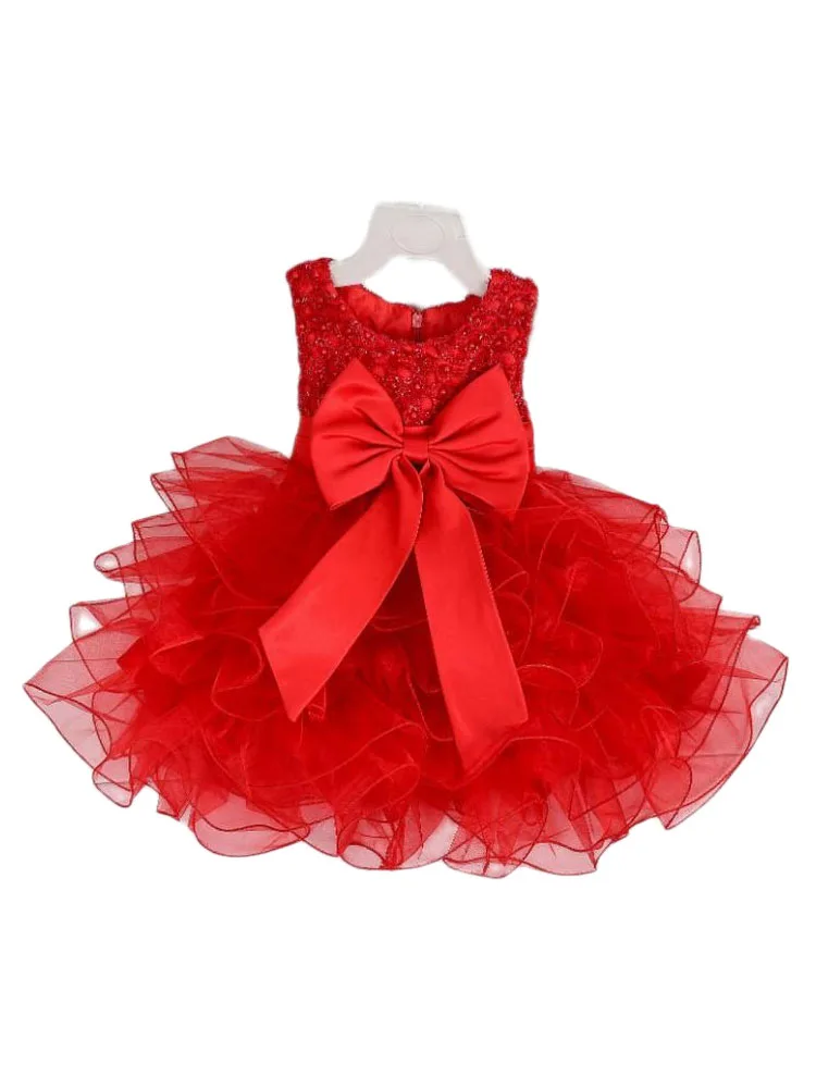 

2019 Sale Vestidos Mujer Fluffy 3 Layer Flower Girl Dress Baby Girls Princess Party Sleeveless Wedding Pageant Costumes Clothes