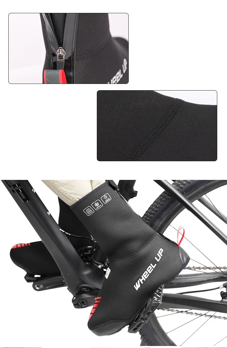 Waterproof Rainproof Winter Cycling Warmer Shoe Cover Reflective Heat Transfer Print Bicycle Overshoes MTB Boot Covers XA98Q