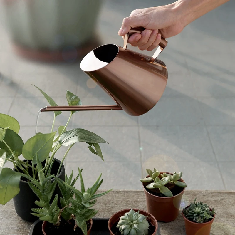 

33Oz/1000Ml Small Stainless Steel Watering Can Rose Gold & Flower Garden Watering Can Stainless Steel Watering Can Pot