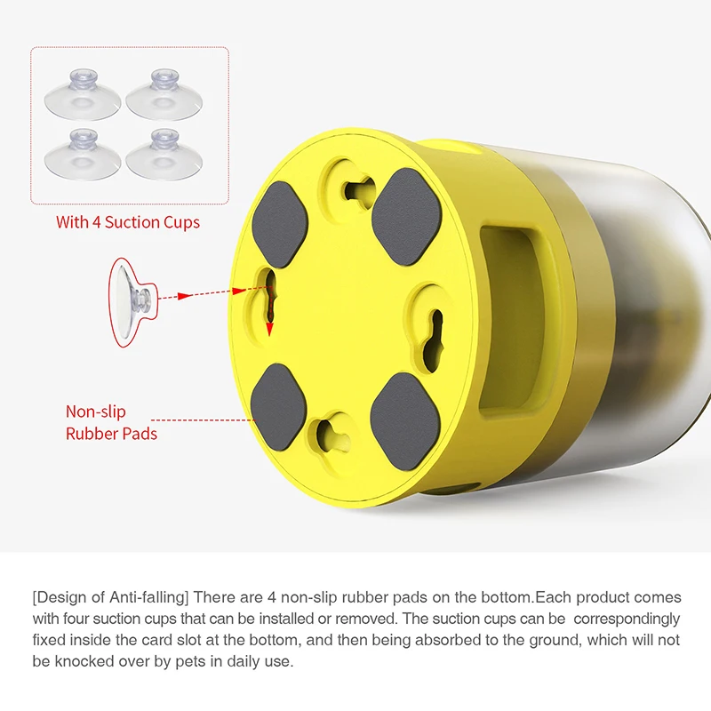 

Dog Food Dispenser Container Toy with Button Dog Food Feeder Treat Dispensing Toys Slow Feeder Fun Feeding Pet Toys Food Feeder