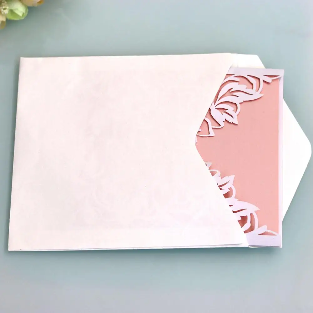 10 шт. Пригласительные открытки квадратная лазерная резка Кружева Карманный