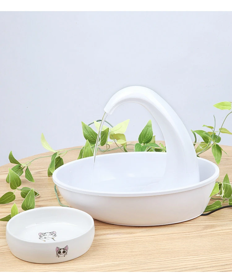 

Electric Water Dispenser Automatic Swan Pet Cat Water Dispenser Feeding Water Flowing Fountain Cat Drinking Bowl For Cat Dog