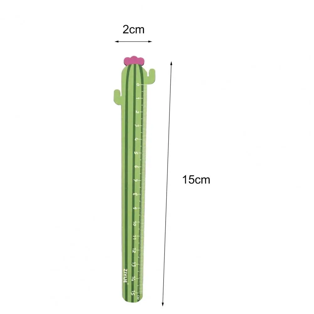 

2Pcs 15cm Lovely Cactus Wood Straight Ruler Measuring Tool Stationery Gift