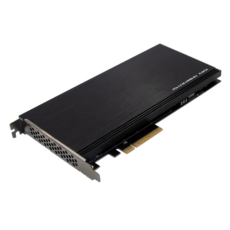 PCI-E 3.0 X8 PLX8724 to 4XM.2 NVMe SSD Adapter Riser Card for Miner BTC Mining Expansion | Компьютеры и офис