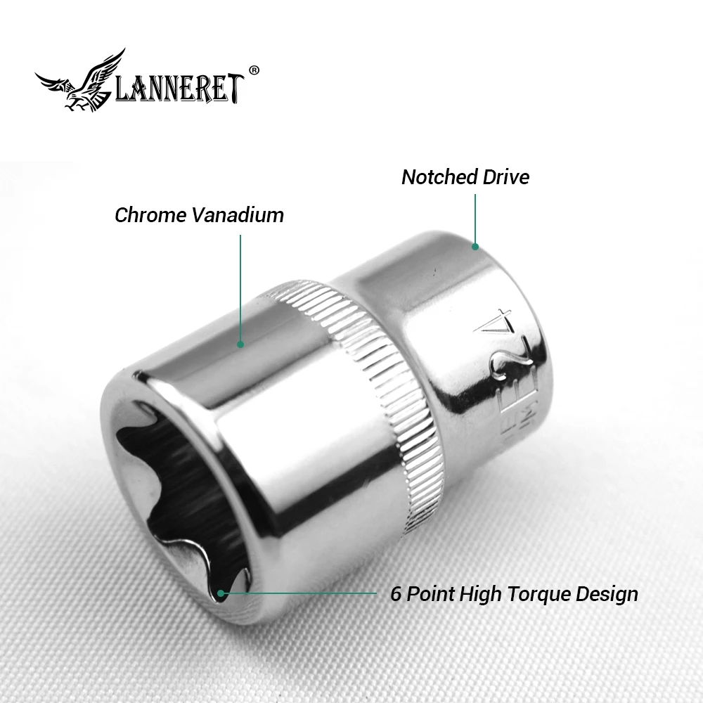 LANNERET гаечный ключ Набор торцевых головок 1/", 3/8", 1/" 14 шт. 4~ 24 мм адаптер привода 6 точечный гаечный Ключ конвертер редуктор
