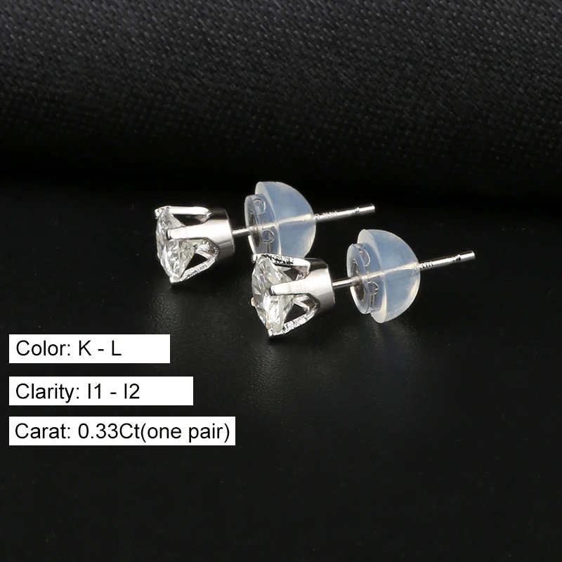 1/3 кт круглого сечения 14 К белый серьги с бриллиантами шпильки|stud earrings|earrings forearrings