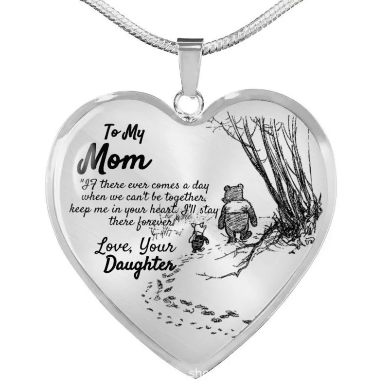 

Fashion Hot New Product Mom to myDaughter (Love Dad) Bear Peach Heart Pendant Necklace