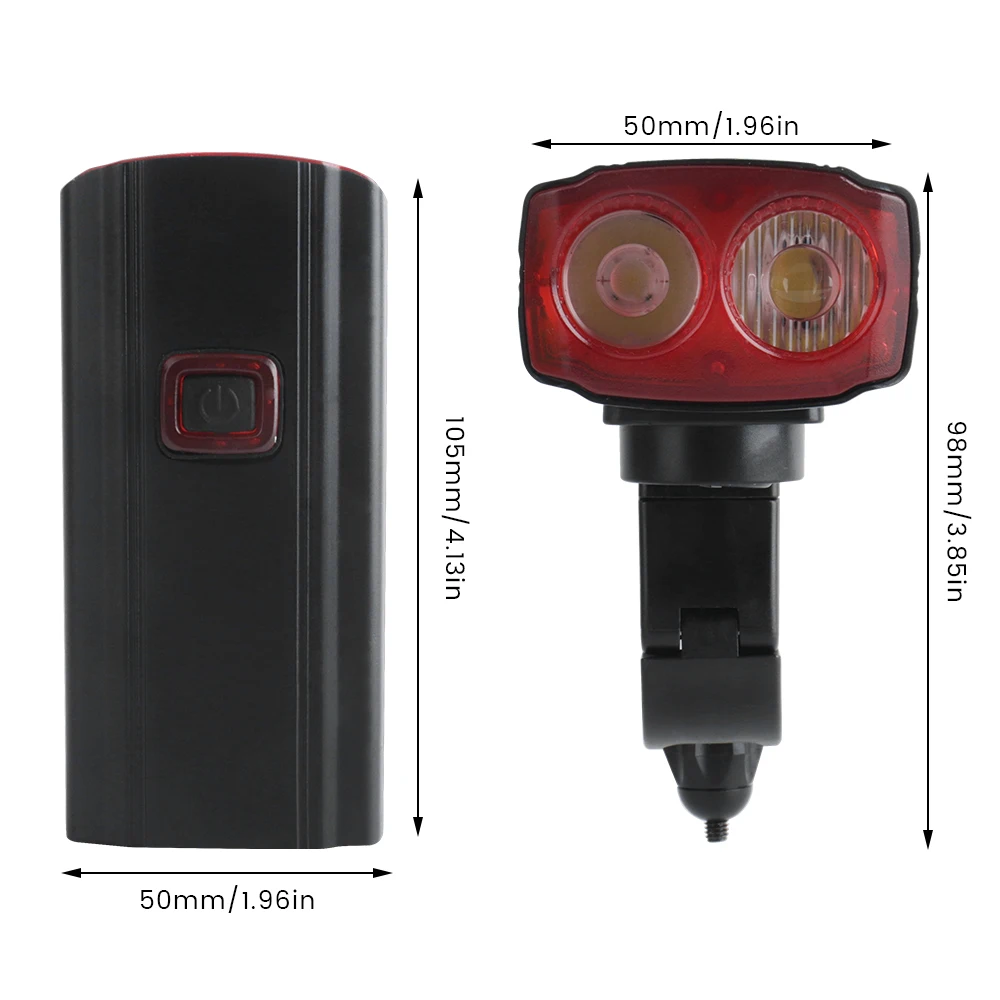 

BORUiT Rechargeable Dual T6 LED Bicycle Light Waterproof Cycle Front Headlight 120LM Cycling FlashLight with Horn as Power Bank