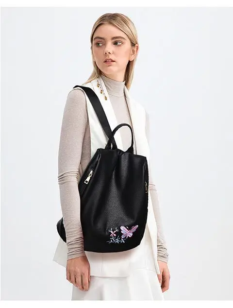 JIULIN Женская Бабочка Mochila сумка на плечо вышивка девушка Прямая поставка
