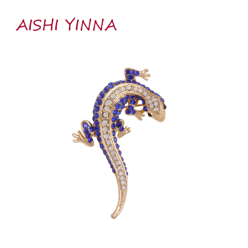 

AISHI YINNA New Creative Lizard Two-Color Brooch Metal Brooch Animal Corsage Clothing Accessories Fashion Brooch Female